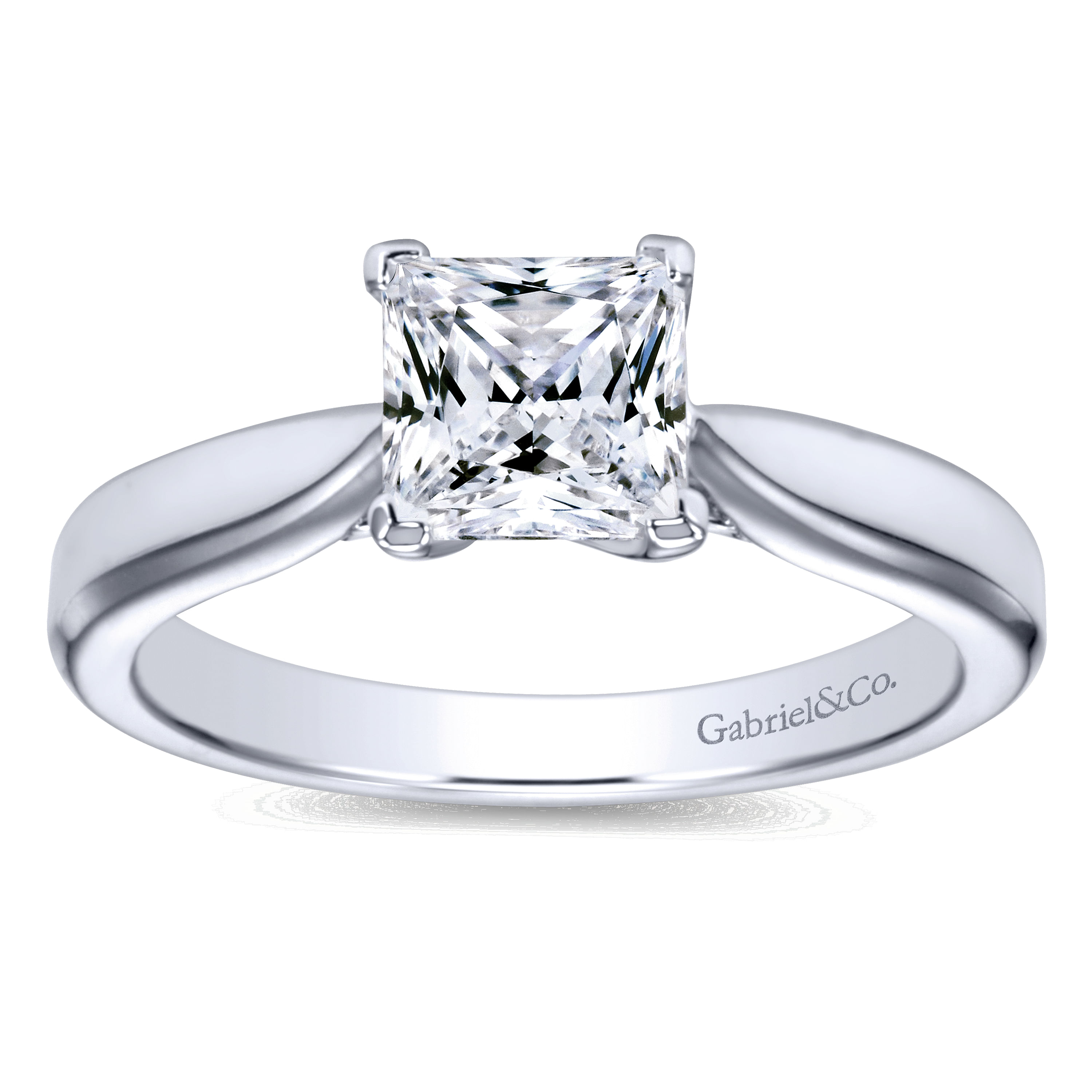 Platinum princess clearance cut engagement ring