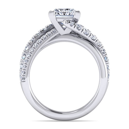 Platinum Princess Cut Free Form Diamond Engagement Ring