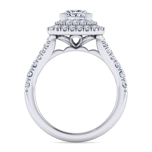 Platinum Princess Double Halo Diamond Engagement Ring