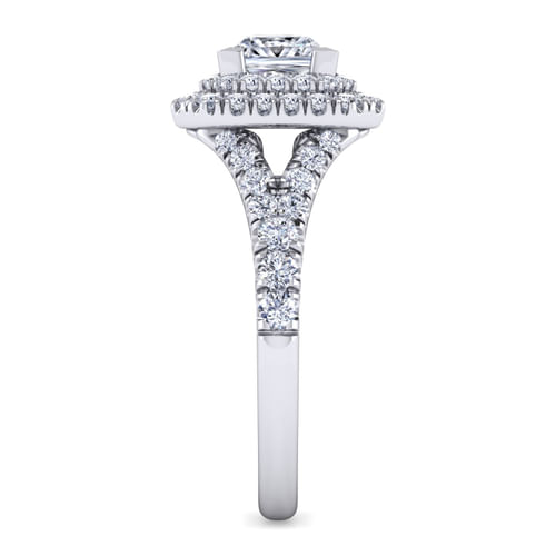 Platinum Princess Double Halo Diamond Engagement Ring