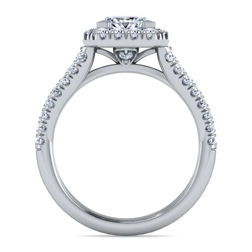Platinum Princess Halo Diamond Engagement Ring
