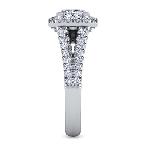 Platinum Princess Halo Diamond Engagement Ring