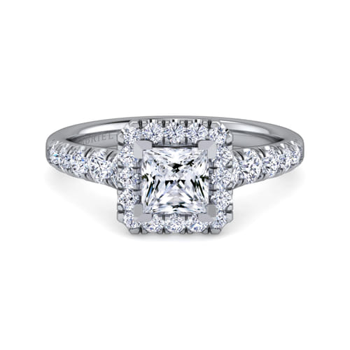 Platinum Princess Halo Diamond Engagement Ring Platinum Princess Halo Diamond Engagement Ring