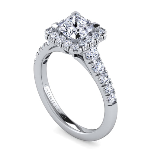 Platinum Princess Halo Diamond Engagement Ring Platinum Princess Halo Diamond Engagement Ring