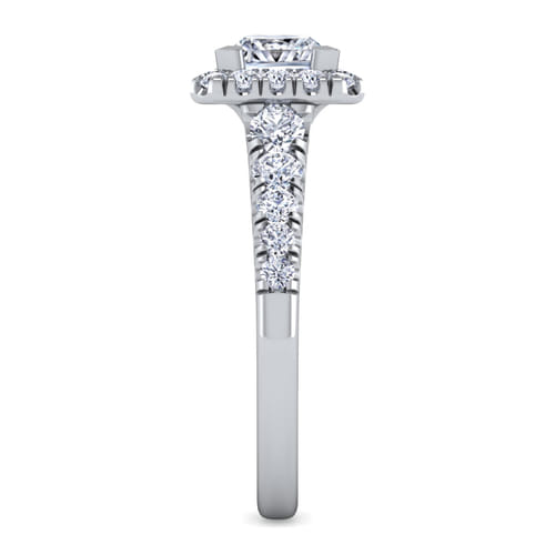 Platinum Princess Halo Diamond Engagement Ring Platinum Princess Halo Diamond Engagement Ring