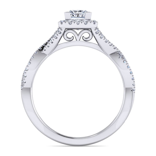 Platinum Princess Halo Diamond Engagement Ring