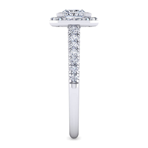 Platinum Princess Halo Diamond Engagement Ring