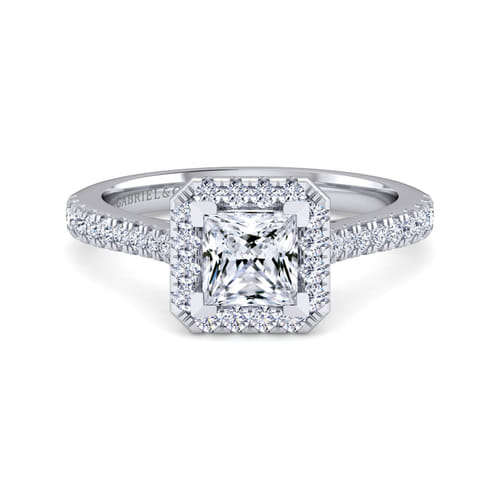 Platinum Princess Halo Diamond Engagement Ring Platinum Princess Halo Diamond Engagement Ring