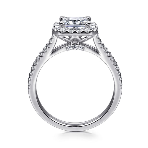 Platinum Princess Halo Diamond Engagement Ring