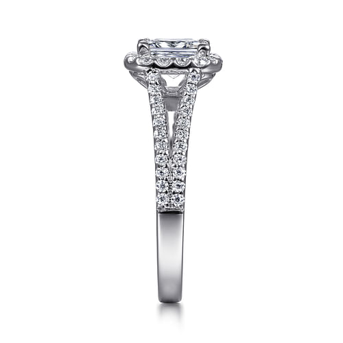 Platinum Princess Halo Diamond Engagement Ring