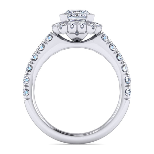 Platinum Princess Halo Diamond Engagement Ring