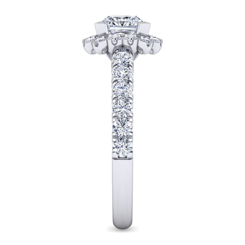Platinum Princess Halo Diamond Engagement Ring