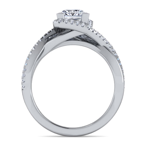 Platinum Princess Halo Diamond Engagement Ring