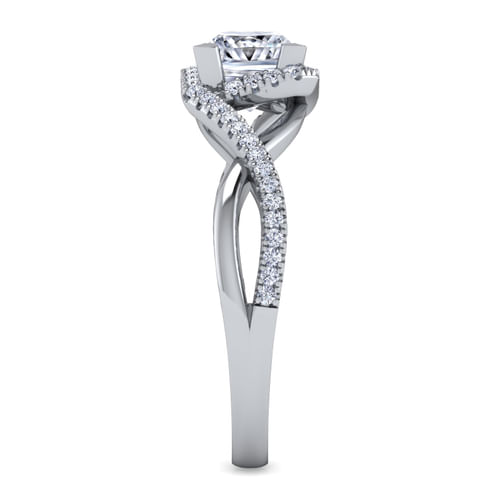 Platinum Princess Halo Diamond Engagement Ring