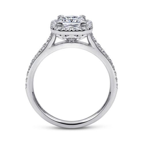 Platinum Princess Halo Diamond Engagement Ring