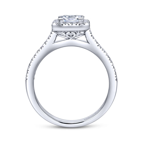 Platinum Princess Halo Diamond Engagement Ring