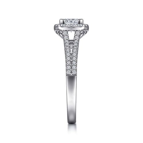 Platinum Princess Halo Diamond Engagement Ring