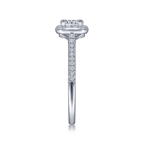 Platinum Princess Halo Diamond Engagement Ring