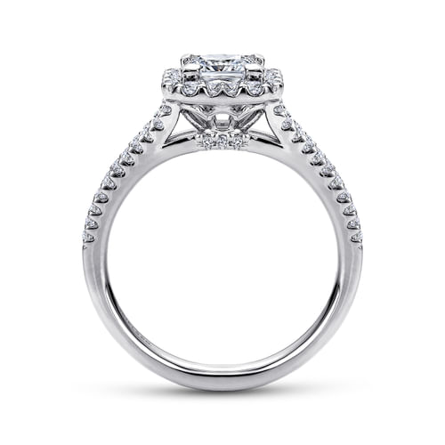 Platinum Princess Halo Diamond Engagement Ring