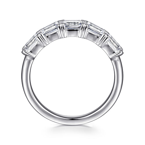 Platinum Prong Emerald Cut Diamond Anniversary Band