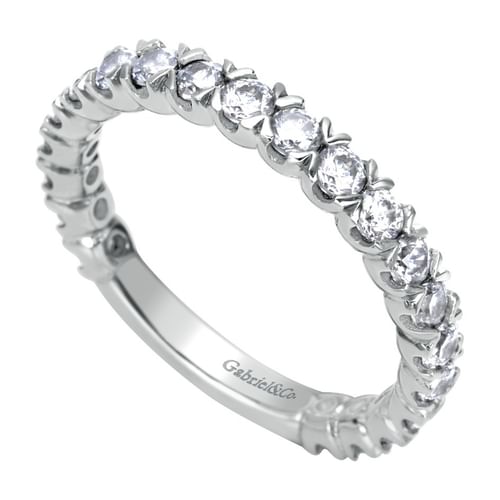 Platinum Prong Set Diamond Wedding Band