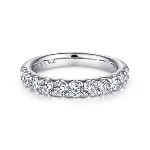 Platinum Round 11 Stone Diamond Wedding Band