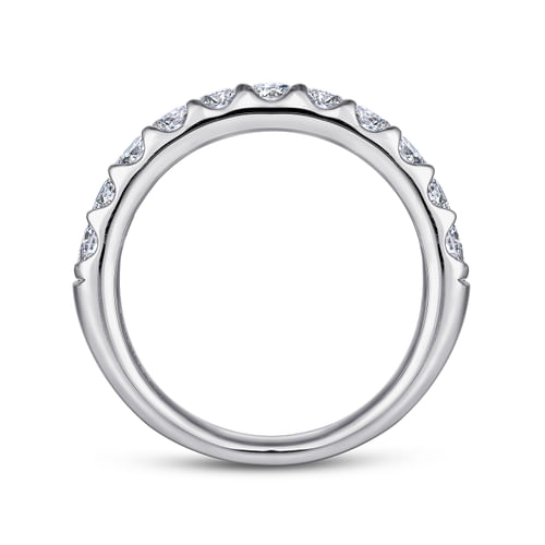 Platinum Round 11 Stone Diamond Wedding Band