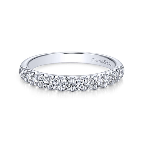 Platinum Round 12 Stone Diamond Wedding Band