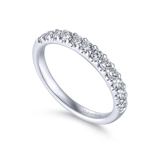 Platinum Round 12 Stone Diamond Wedding Band