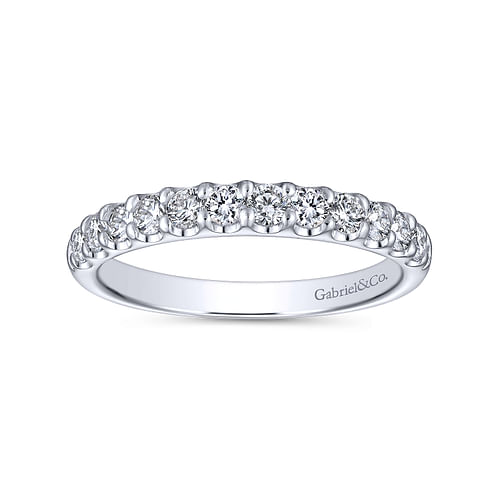 Platinum Round 12 Stone Diamond Wedding Band