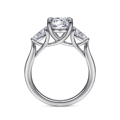 Platinum Round 3 Stone Diamond Engagement Ring