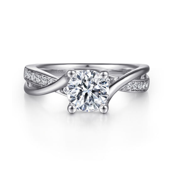 Gabriel - Platinum Round Bypass Diamond Engagement Ring