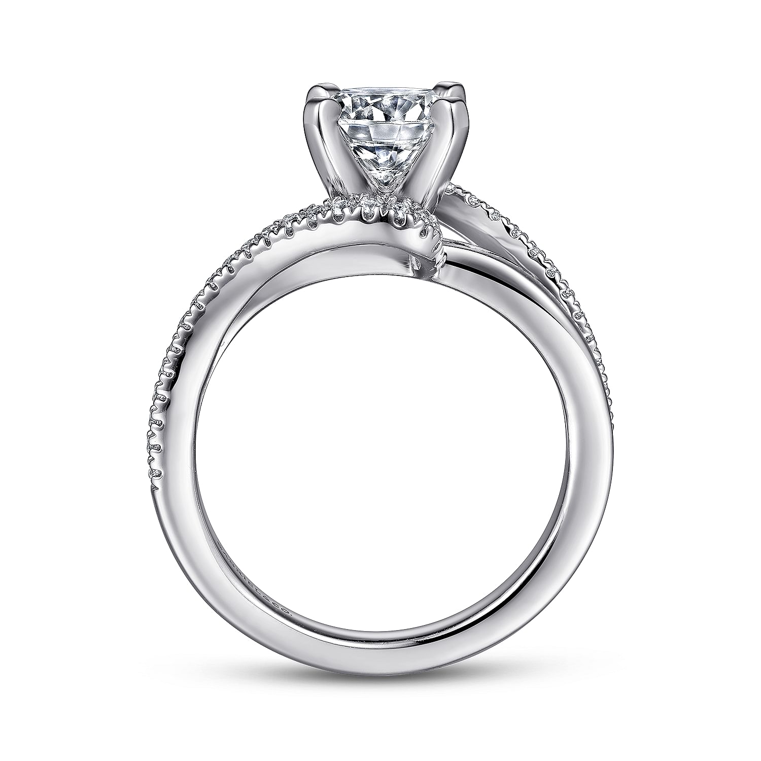 Platinum Round Bypass Diamond Engagement Ring | ER6974PT4JJ 