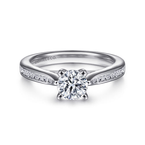Platinum Round Diamond Channel Set Engagement Ring