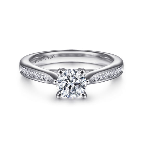 Gabriel - Platinum Round Diamond Channel Set Engagement Ring