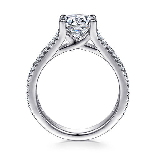 Platinum Round Diamond Channel Set Engagement Ring