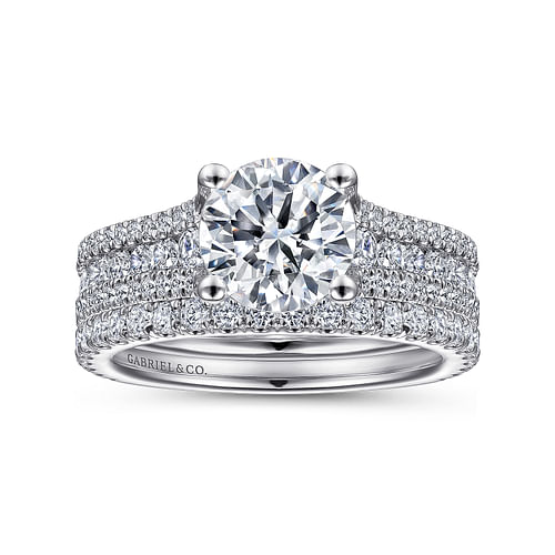 Platinum Round Diamond Channel Set Engagement Ring