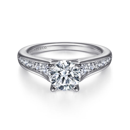 Gabriel - Platinum Round Diamond Channel Set Engagement Ring