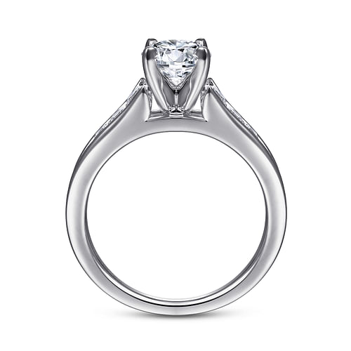 Platinum Round Diamond Channel Set Engagement Ring