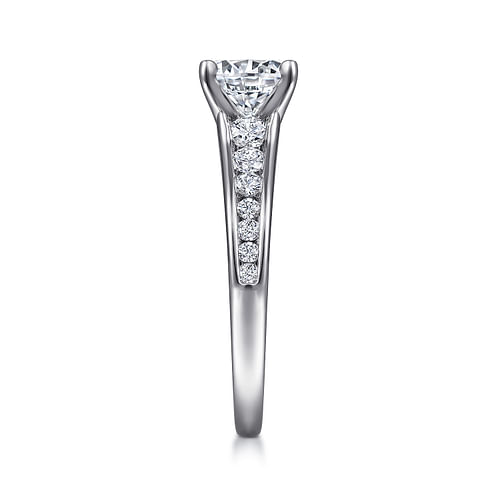 Platinum Round Diamond Channel Set Engagement Ring