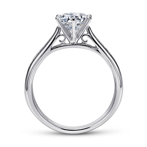 Platinum Round Diamond Channel Set Engagement Ring