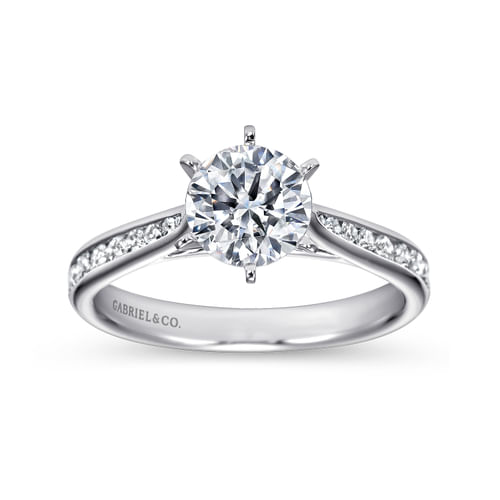 Platinum Round Diamond Channel Set Engagement Ring