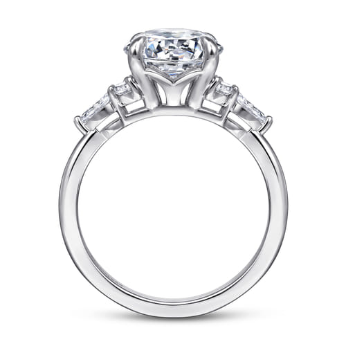 Platinum Round Diamond Cluster Engagement Ring
