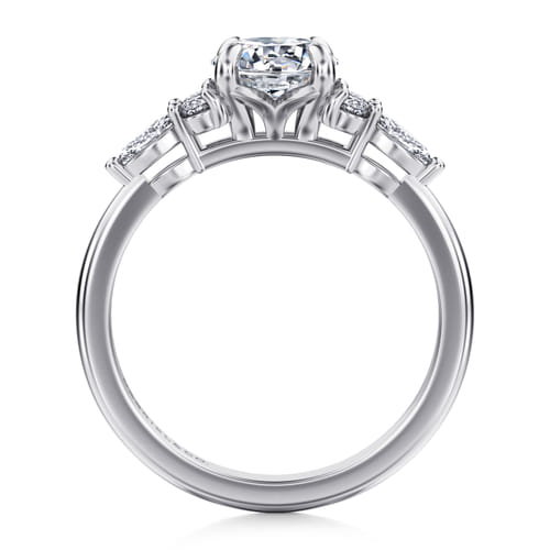 Platinum Round Diamond Cluster Engagement Ring