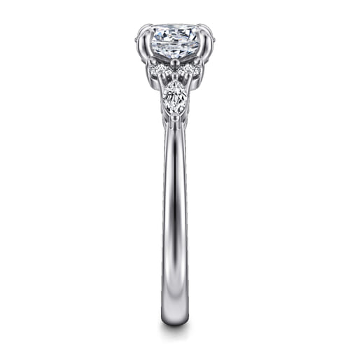 Platinum Round Diamond Cluster Engagement Ring