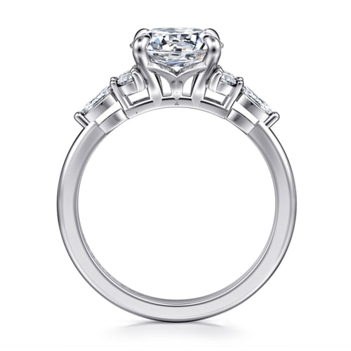 Platinum Round Diamond Cluster Engagement Ring
