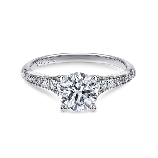 Gabriel - Platinum Round Diamond Engagement Ring