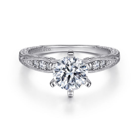 Gabriel - Platinum Round Diamond Engagement Ring