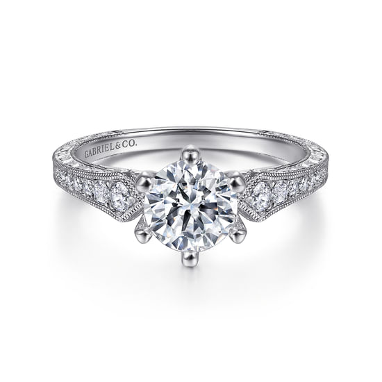 Gabriel - Platinum Round Diamond Engagement Ring