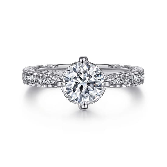 Gabriel - Platinum Round Diamond Engagement Ring